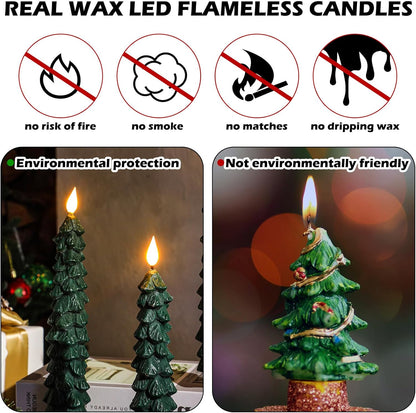 LAST DAY SALE 49% OFF 🌲Christmas Tree Flameless Taper Candle Lights with Remote Control✨