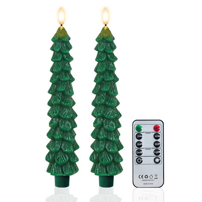 LAST DAY SALE 49% OFF 🌲Christmas Tree Flameless Taper Candle Lights with Remote Control✨
