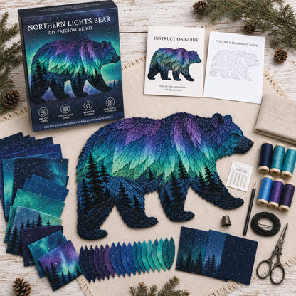 🐺Last Day 49% OFF - 🌌🐺Northern Lights Wildlife DIY Patchwork Kit