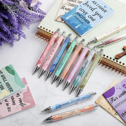 LAST DAY SALE 49% OFF✝️Christian Gifts Set: Motivational Pens & Bible Verse Notebooks – Inspire Your Faith Journey🌸