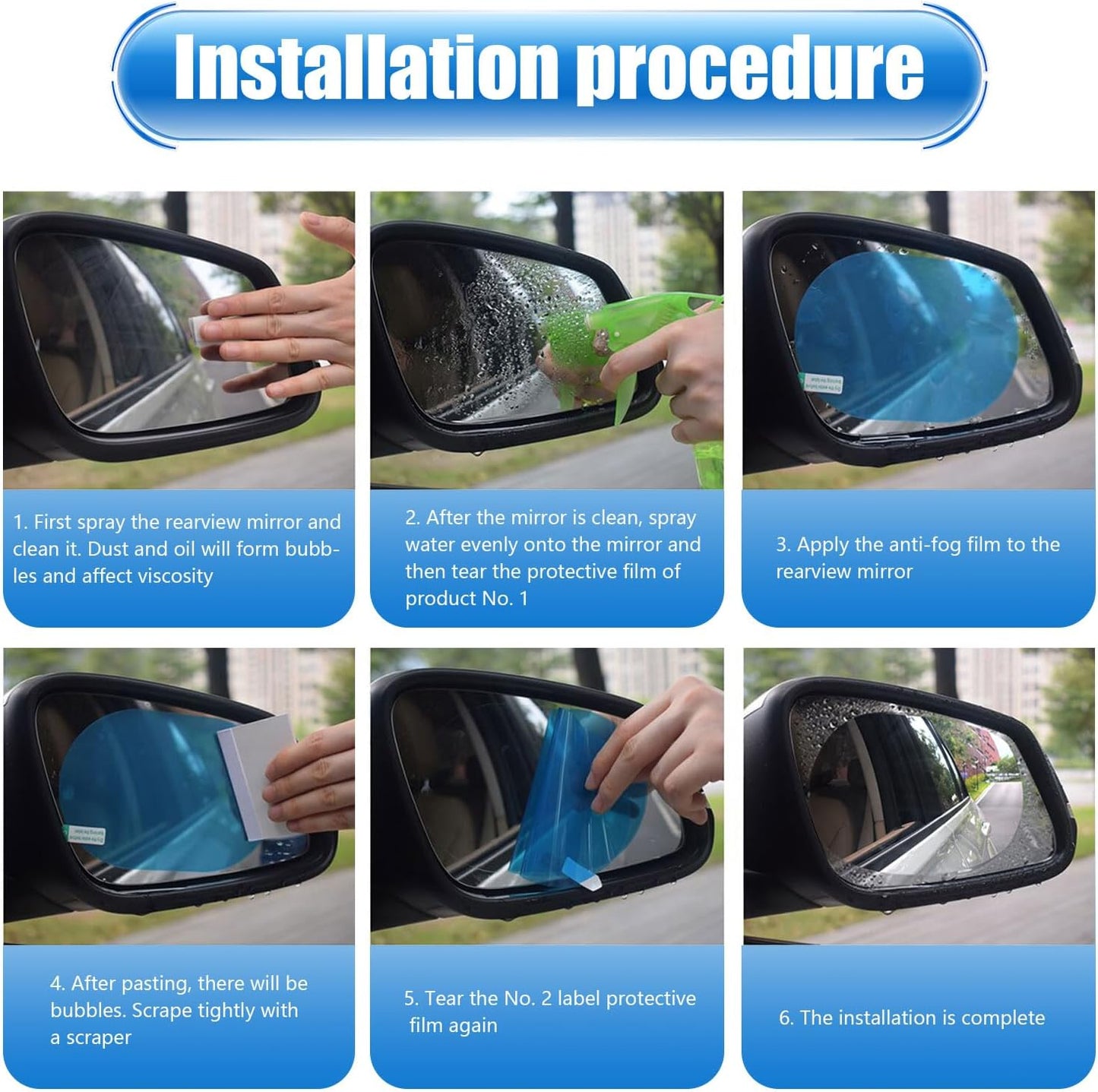 🔥Last Day 49% OFF-4Pcs Car Rearview Mirror Film