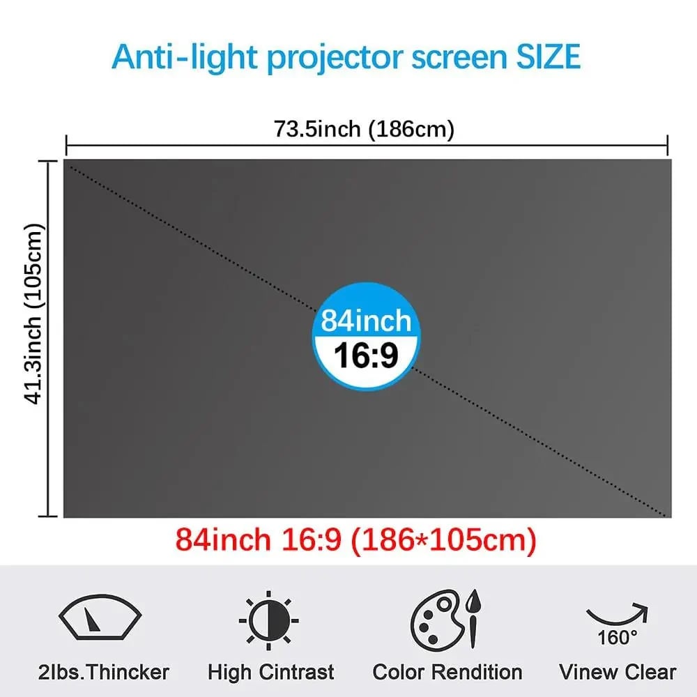 4K Metal Lightproof Foldable Portable Movie Screen (16:9)🎥✨