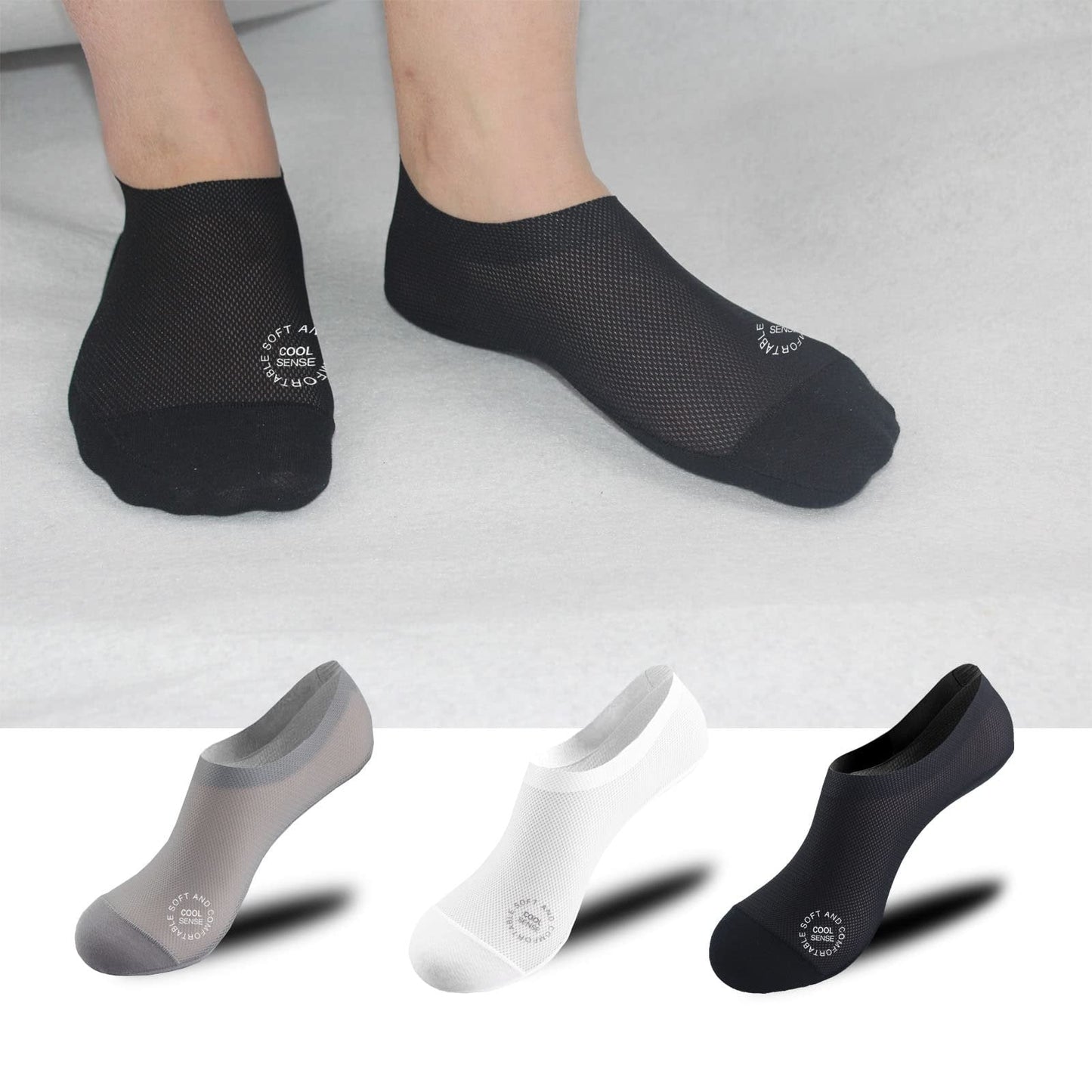 🔥 6-Pair Invisible Grip Socks Pack 🧦 – Breathable Low-Cut Anti-Slip Sweat-Absorbing Design