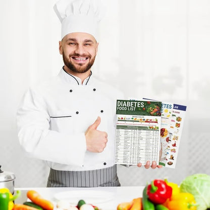 🎁Hot Sale 49% OFF - 3 Counts Diabetic Food Chart Brochure & Meal Planner - Low GI Foods, Calories, Glycemic Index, and Vitamin Chart