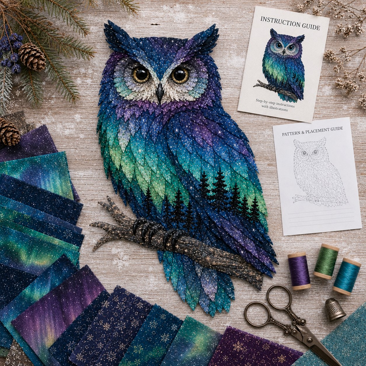 🐺Last Day 49% OFF - 🌌🐺Northern Lights Wildlife DIY Patchwork Kit