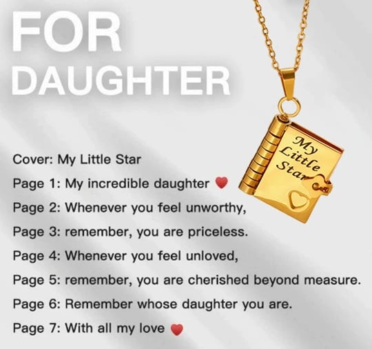 Last Day 49% OFF🔥My Little Star Book Necklace for Daughter & Son, Birthday Day Gift Graduation Jewelry of Love