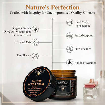 🍊This Week's Special Price 🎁Organic Grass-Fed Beef Tallow Balm with Raw Honey