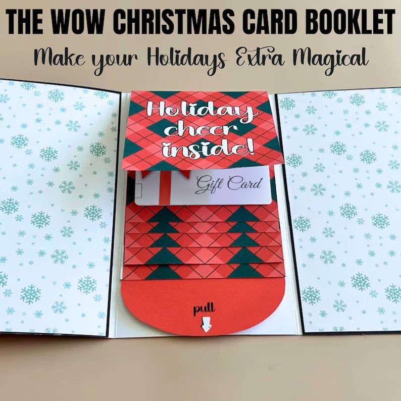 🎄 60K+ SOLD! 🎁✨ Christmas Gift Card Holder Book – Handmade Holiday Surprise, Festive Design & Heartfelt Gifting Magic 🎅