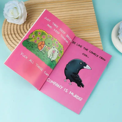🔥Last Day 49% OFF-How To Survive The Bullsh!t Whimsical Cartoon Journal for Proper Stress Relief