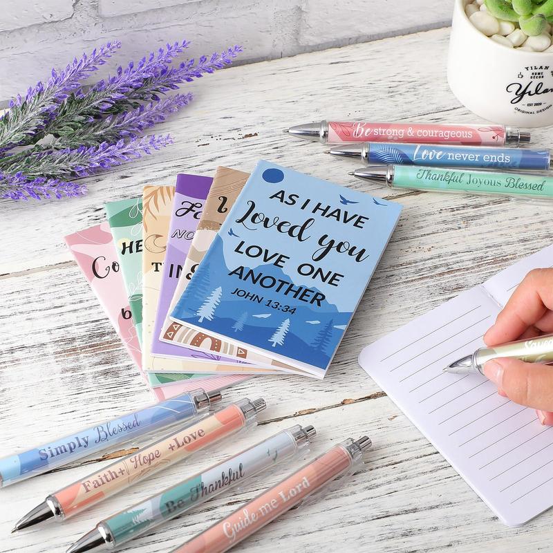 LAST DAY SALE 49% OFF✝️Christian Gifts Set: Motivational Pens & Bible Verse Notebooks – Inspire Your Faith Journey🌸