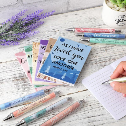 LAST DAY SALE 49% OFF✝️Christian Gifts Set: Motivational Pens & Bible Verse Notebooks – Inspire Your Faith Journey🌸