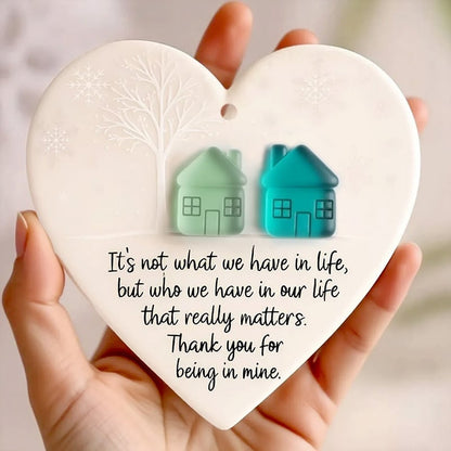 🏠Last Day 49% OFF -💝"I'm so glad you live next door" Christmas Heart-shaped Ornament