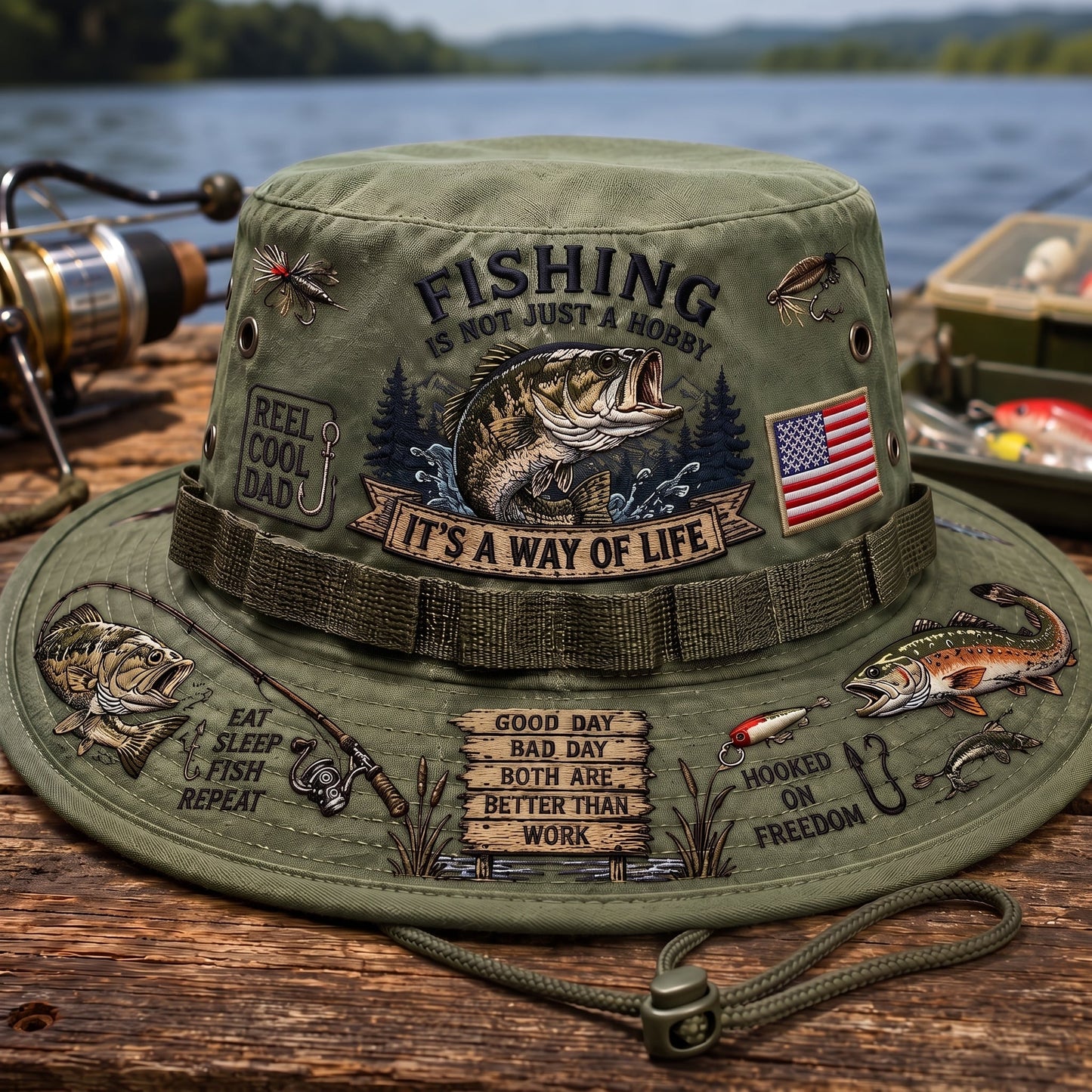 🇺🇸 Last Day Promo: 49% OFF 🎣 Fishing Is a Way of Life Boonie Hat