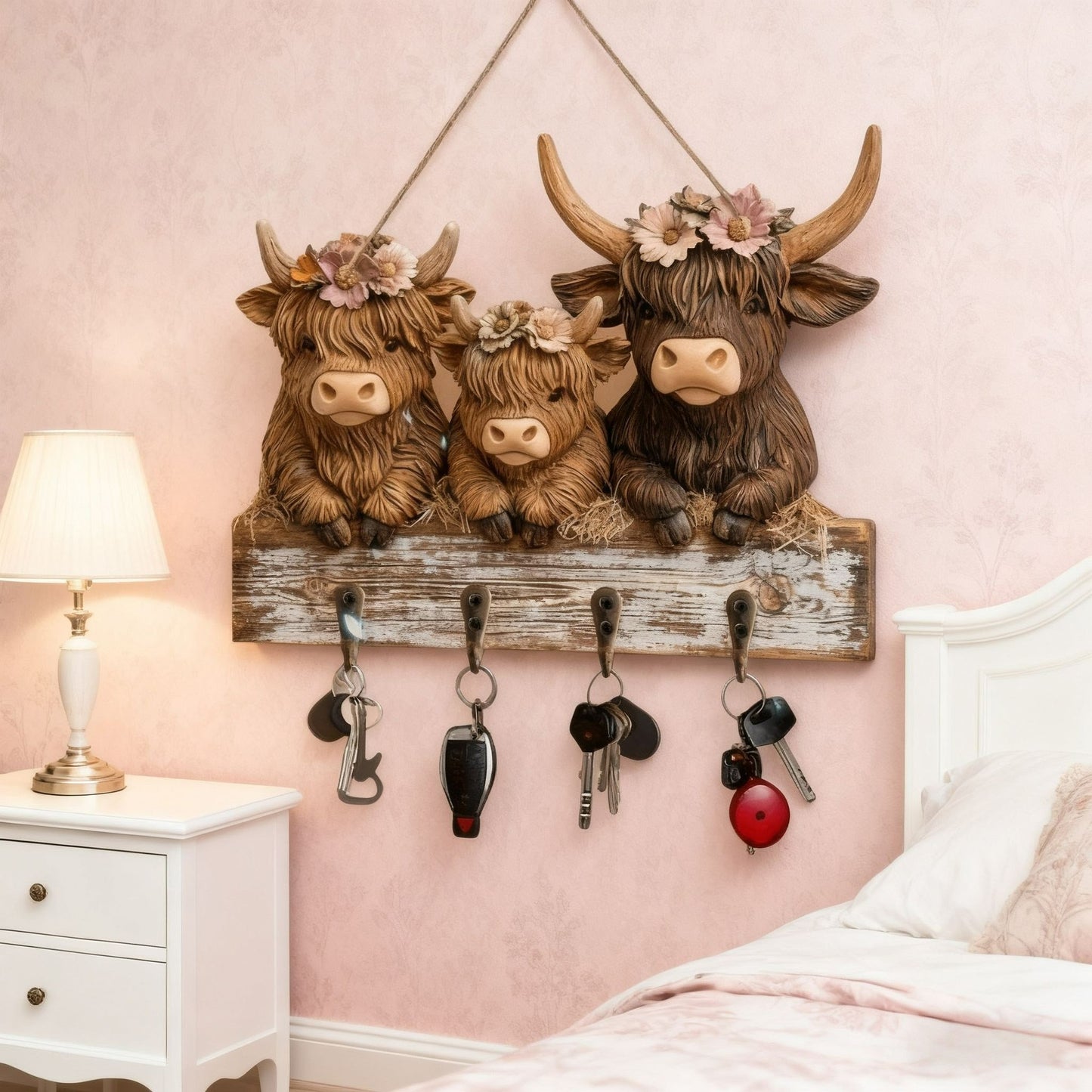 Christmas Sale 49% Off🎄Rustic Highland Cow Wooden Ornament 🐮