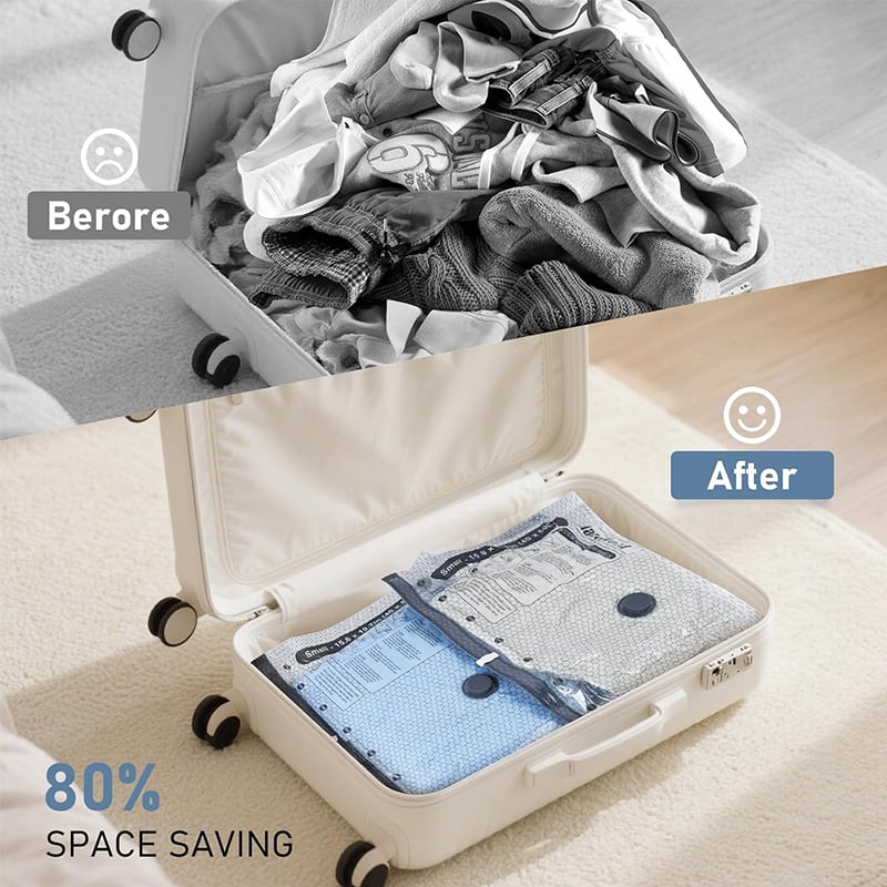 Cordless Travel Vacuum Storage Compression Bag Set