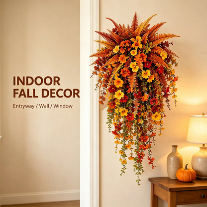 🔥 TODAY ONLY 50% OFF | Real-Touch Autumn Hanging Basket — Instant Fall Porch Decor (No Watering!)