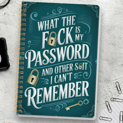 🔥Last Day 49% OFF - 📅Funny Password Notebook - Spiral Bound with Lock Icons & Funny Security Phrases✍️