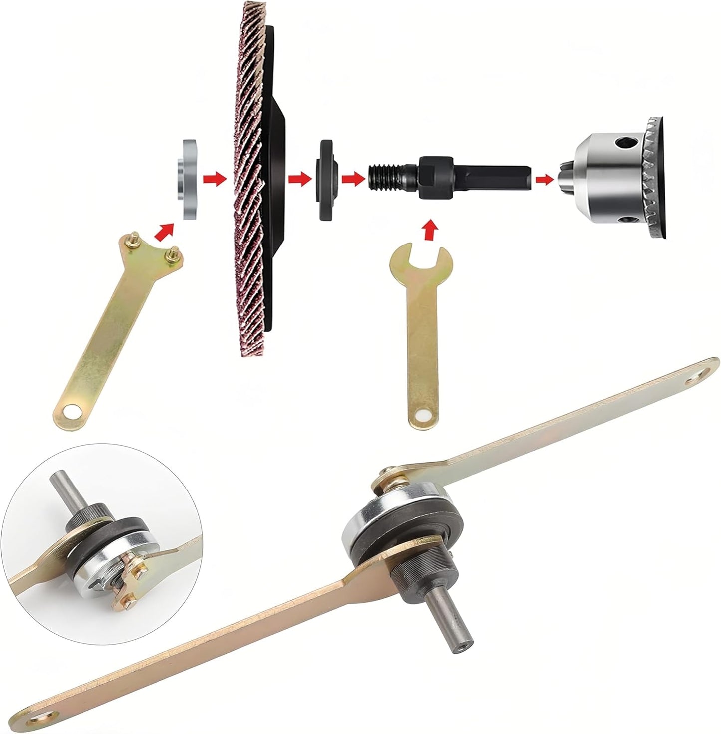 🔥 Last Day 49% OFF👍Electric Drill Angle Grinder Connecting Rod Set