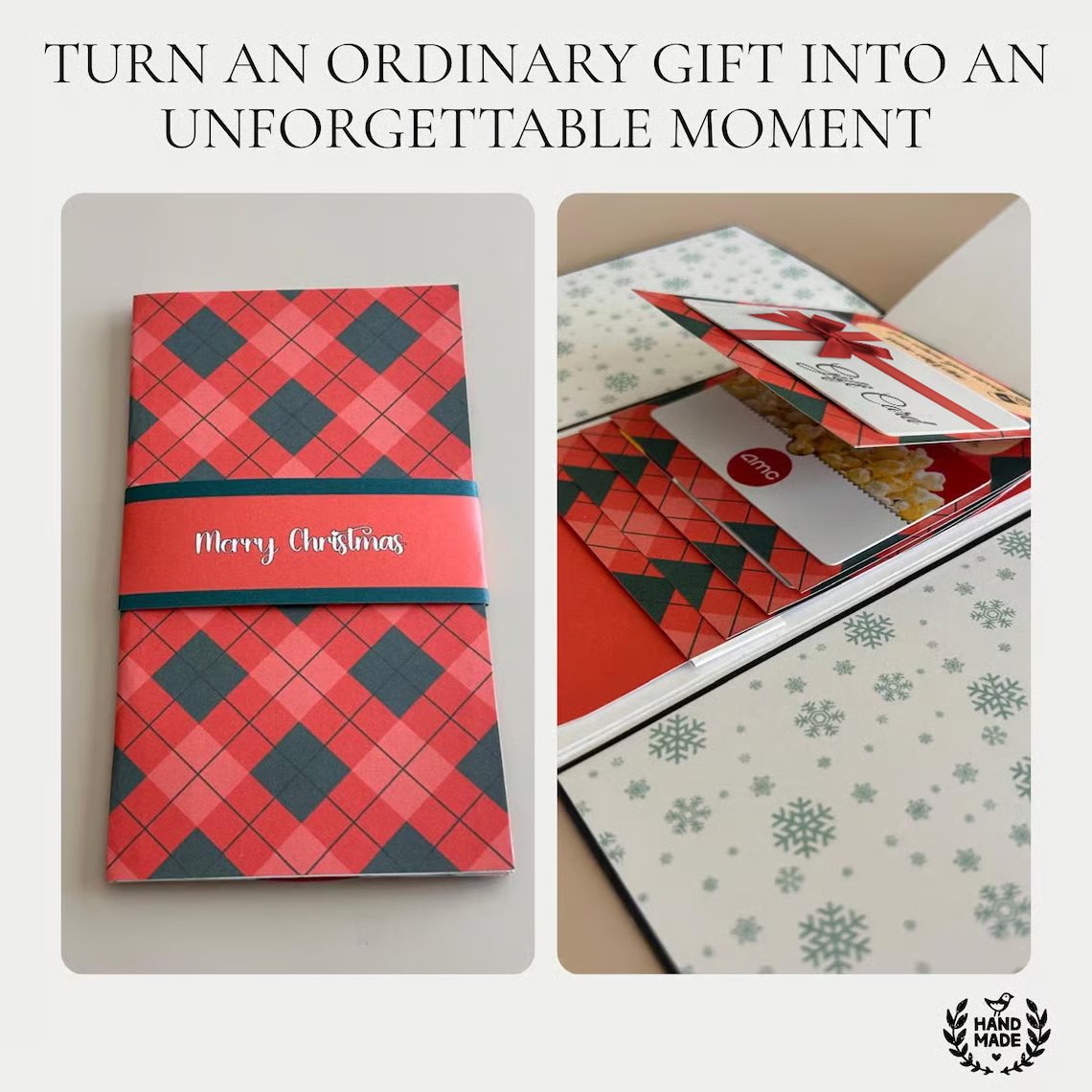 🎄 60K+ SOLD! 🎁✨ Christmas Gift Card Holder Book – Handmade Holiday Surprise, Festive Design & Heartfelt Gifting Magic 🎅