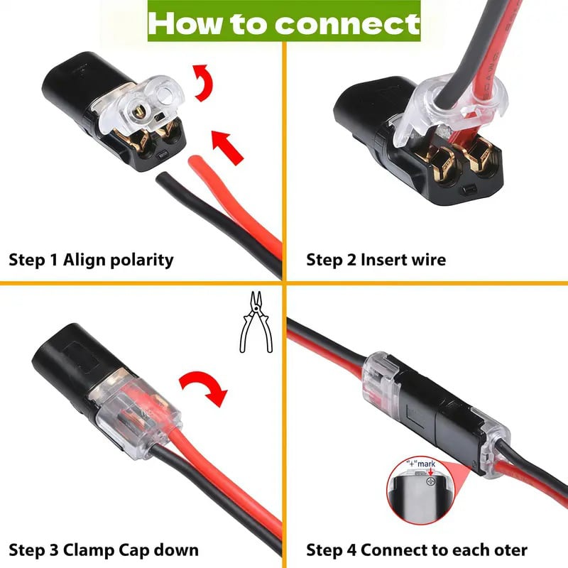 Last Day 49% OFF🔧Double-Wire Plug-in Connector Led Light Strip Connectors 2 Pin⚙️