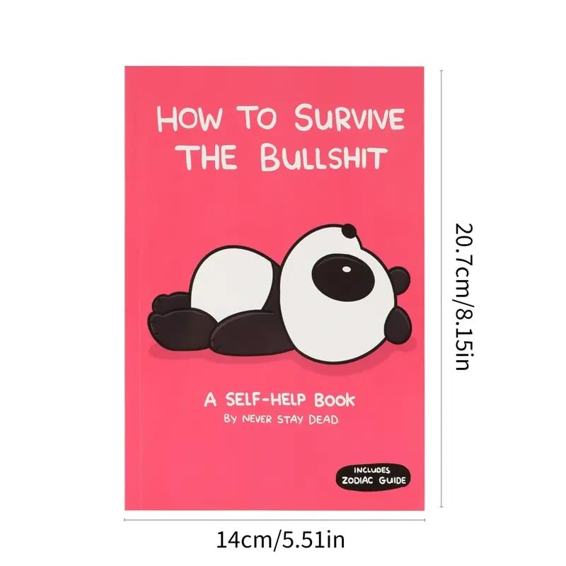 🔥Last Day 49% OFF-How To Survive The Bullsh!t Whimsical Cartoon Journal for Proper Stress Relief