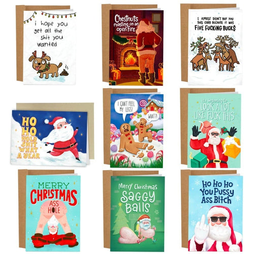 🎄Christmas Hot Sale 48% OFF🎅Greetings Funny Inappropriate Christmas Card 9-Piece Set