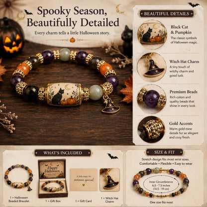 🎃🎃 Limited Edition Halloween Beaded Bracelet Set | Spooky Cute Gift Jewelry🎁