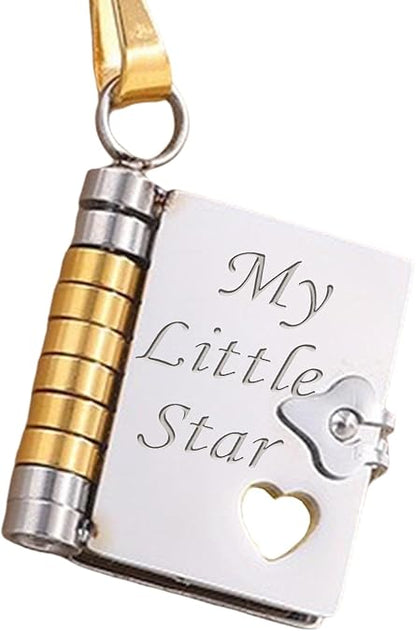 📿My Little Star Book Necklace for Daughter, Birthday Day Gift Graduation Jewelry of Love💖