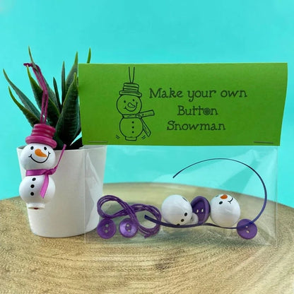 ☃️ DIY Button Snowman Ornament Kit– Handmade Charm for Your Gift