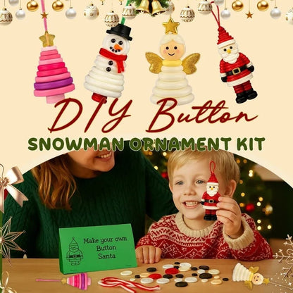☃️ DIY Button Snowman Ornament Kit– Handmade Charm for Your Gift