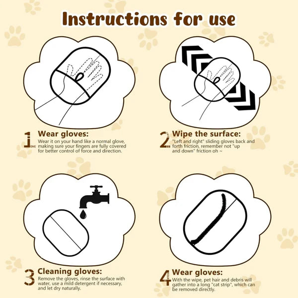 Pet Hair Removal Anti-Static Gloves - Highly Effective, Soft Silicone Material, Washable and Reusable (Home + Car Use)