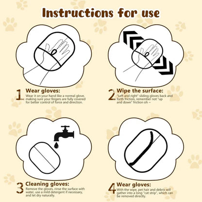 Pet Hair Removal Anti-Static Gloves - Highly Effective, Soft Silicone Material, Washable and Reusable (Home + Car Use)
