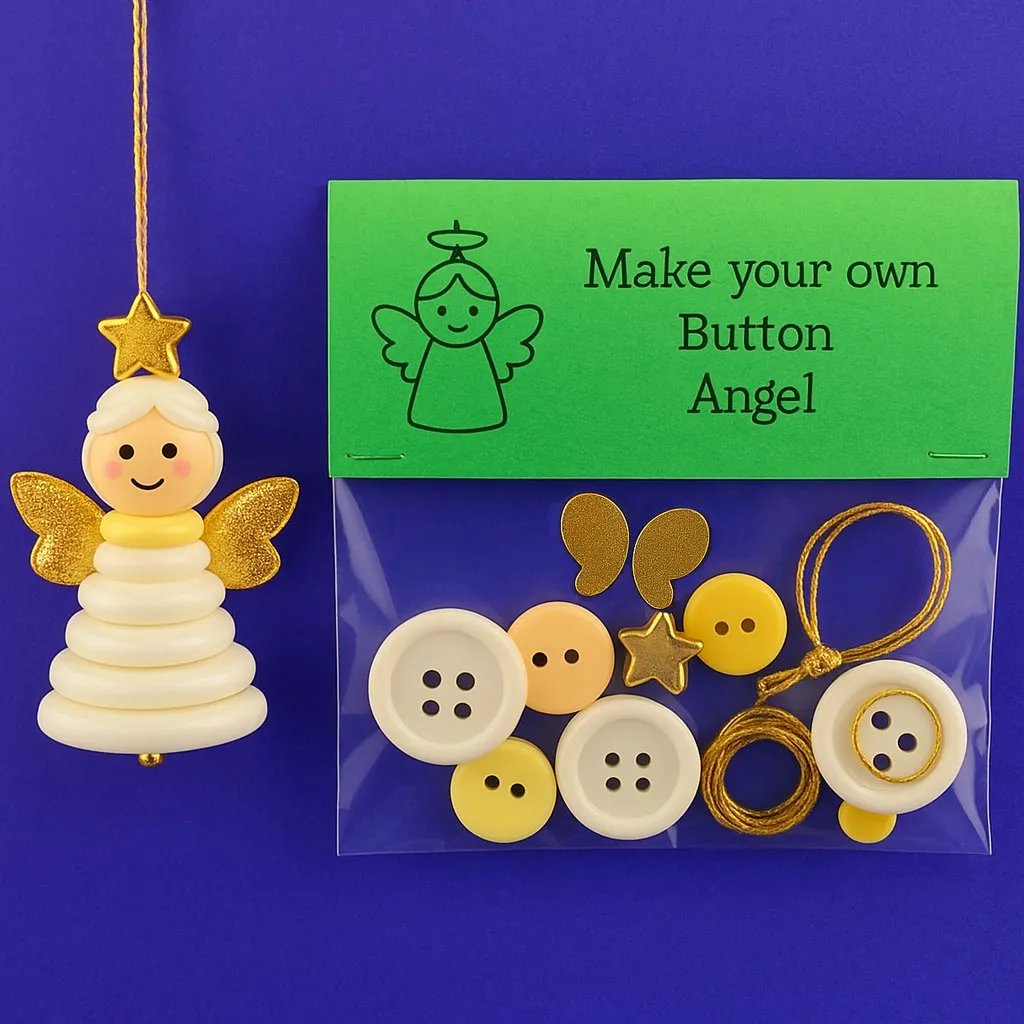 ☃️ DIY Button Snowman Ornament Kit– Handmade Charm for Your Gift