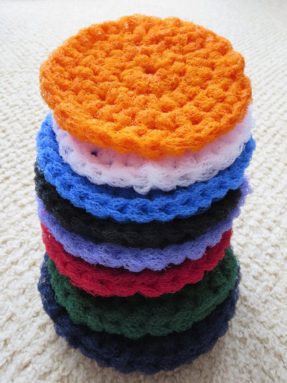 6-Piece Crochet Nylon Mesh Dish Scrubbers, Reusable Kitchen Cleaning Pads for Dishwashing