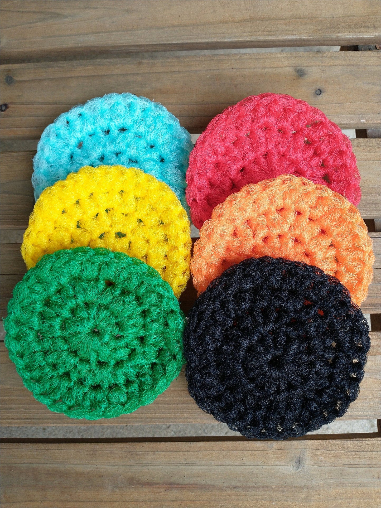 6-Piece Crochet Nylon Mesh Dish Scrubbers, Reusable Kitchen Cleaning Pads for Dishwashing