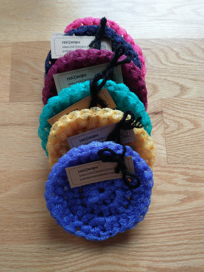 6-Piece Crochet Nylon Mesh Dish Scrubbers, Reusable Kitchen Cleaning Pads for Dishwashing
