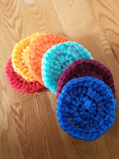 6-Piece Crochet Nylon Mesh Dish Scrubbers, Reusable Kitchen Cleaning Pads for Dishwashing
