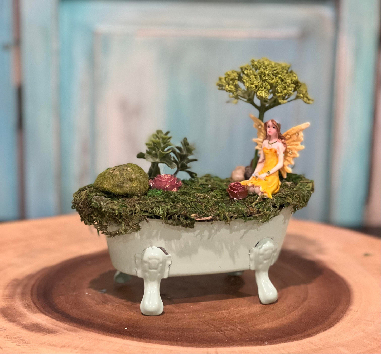 Soap dish  / metal garden tub