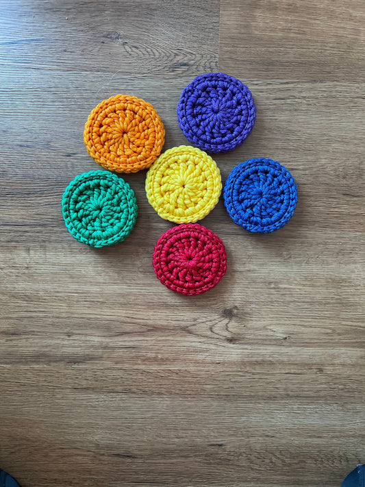Handmade Crochet Nylon Dish Scrubber, Reusable Kitchen Scrubbie for Dishwashing and Cleaning