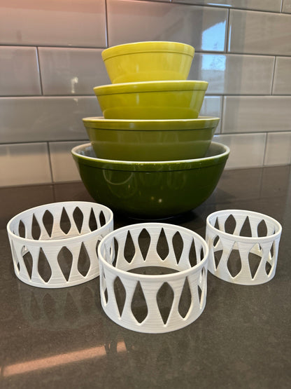 Set of 3 Acrylic Display Stands for Mixing Bowls and Cinderella Bowls, Bowl Risers for Kitchen Organization, Stands Only