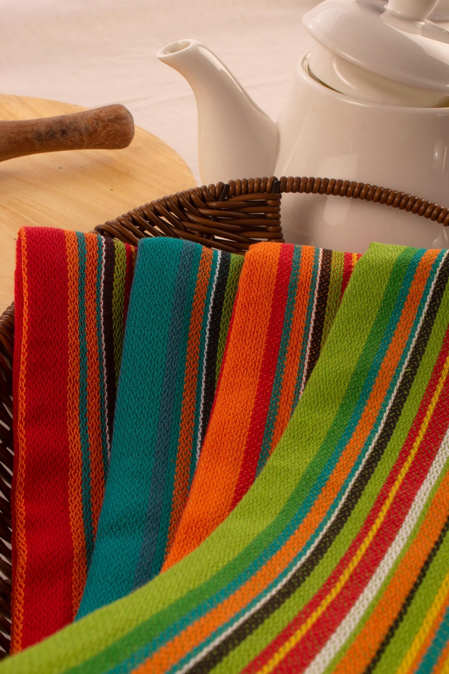 Colorful Salsa Kitchen Towels, Cotton Striped Dish Towels for Cooking and Cleaning