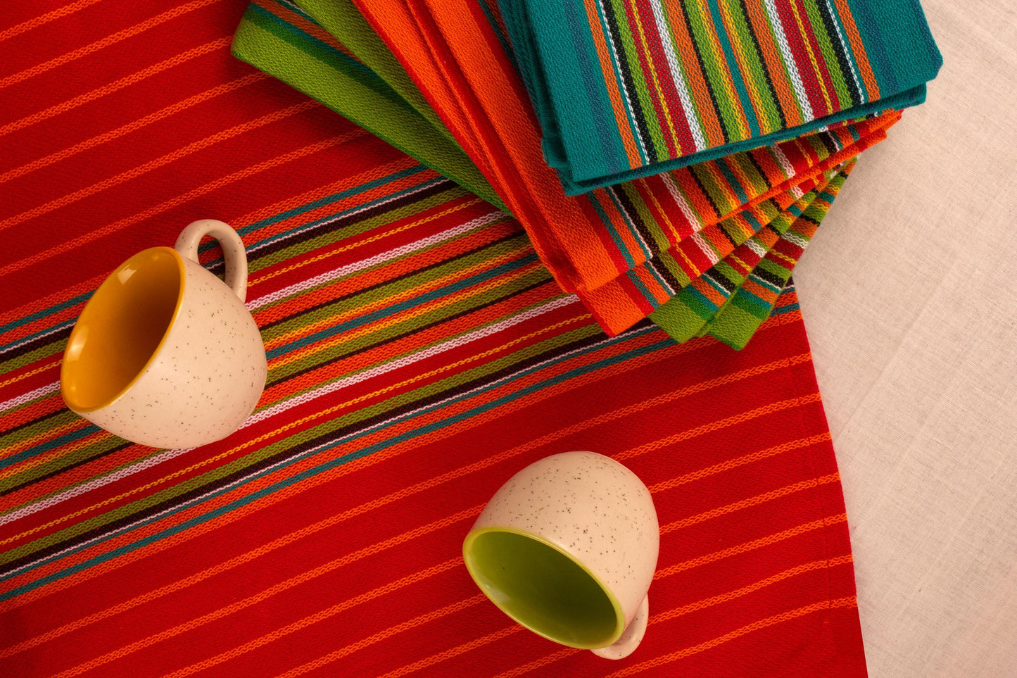 Colorful Salsa Kitchen Towels, Cotton Striped Dish Towels for Cooking and Cleaning