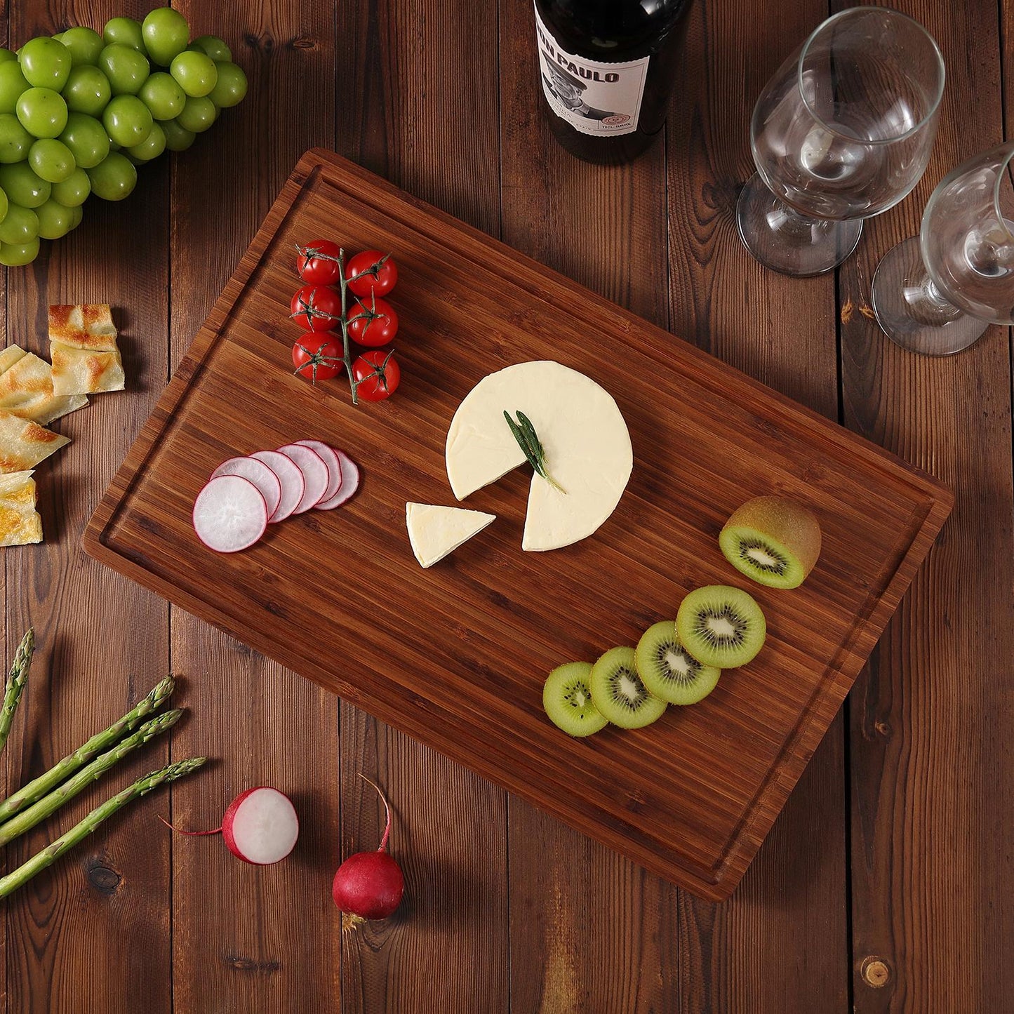 Personalized Bamboo Cutting Board, Custom Engraved Monogram Charcuterie Board