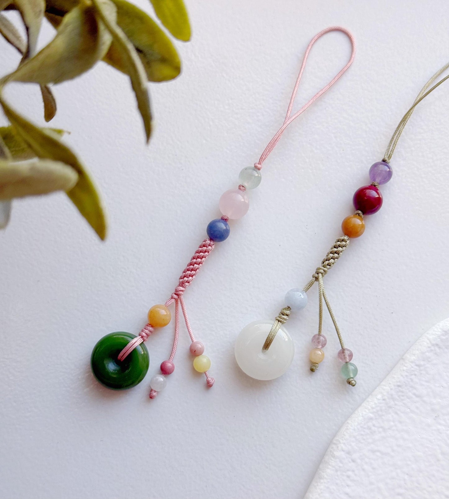 Handmade Natural Jade Peace Buckle Phone Charm, Protective Blessing Gemstone Strap, Vintage Aesthetic Phone Accessory, Unique Gift for Her