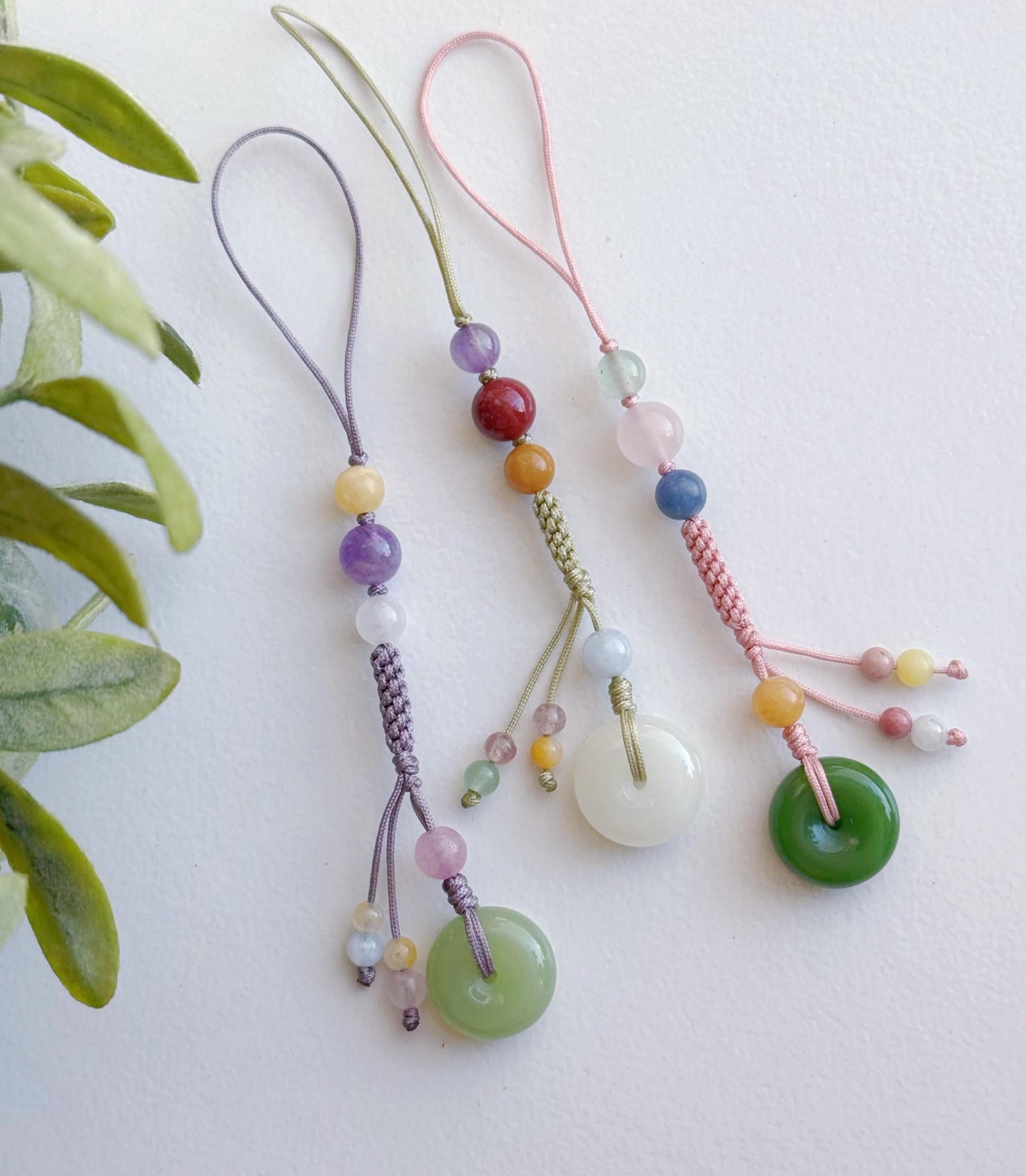 Handmade Natural Jade Peace Buckle Phone Charm, Protective Blessing Gemstone Strap, Vintage Aesthetic Phone Accessory, Unique Gift for Her