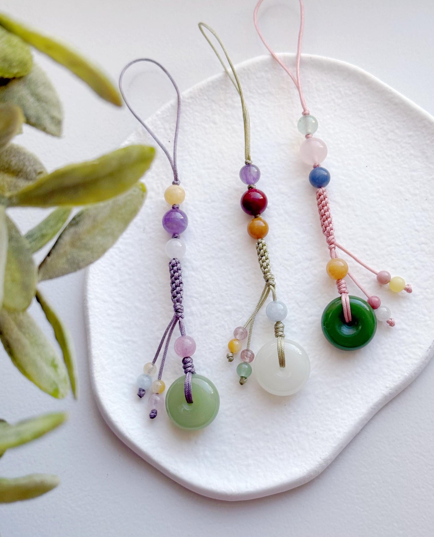 Handmade Natural Jade Peace Buckle Phone Charm, Protective Blessing Gemstone Strap, Vintage Aesthetic Phone Accessory, Unique Gift for Her