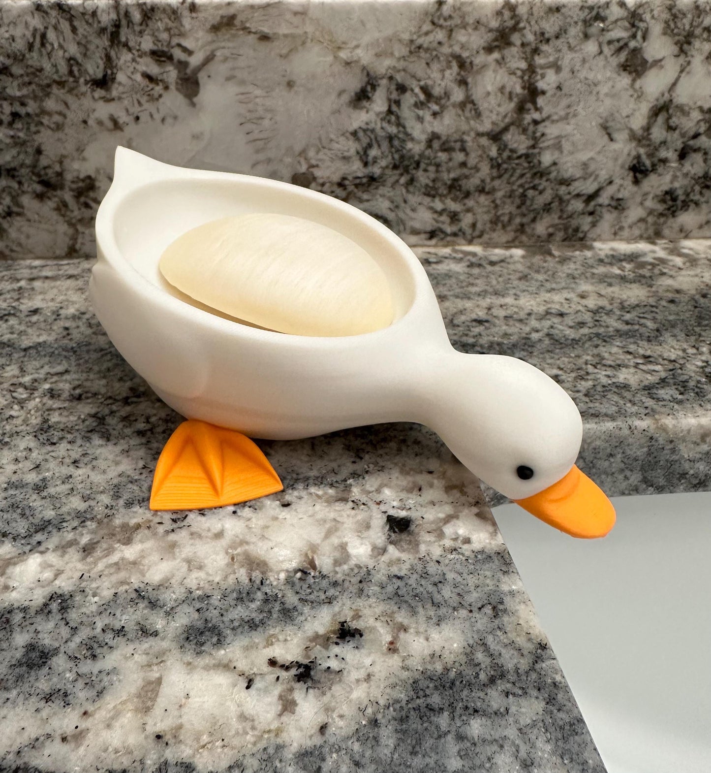 Self-Draining Duck Soap Dish - 3D Printed Eco-Friendly Soap Holder with Drainage Hole, Whimsical Bathroom & Kitchen Organizer, Non-Slip Duck Style Decor