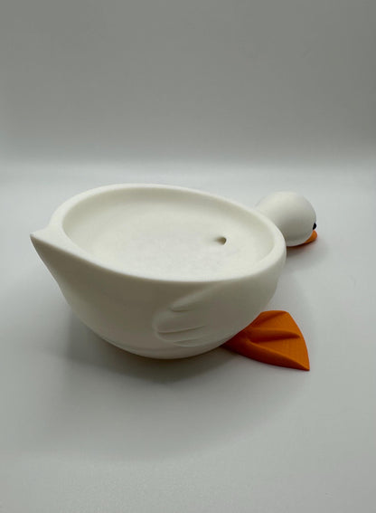 Self-Draining Duck Soap Dish - 3D Printed Eco-Friendly Soap Holder with Drainage Hole, Whimsical Bathroom & Kitchen Organizer, Non-Slip Duck Style Decor