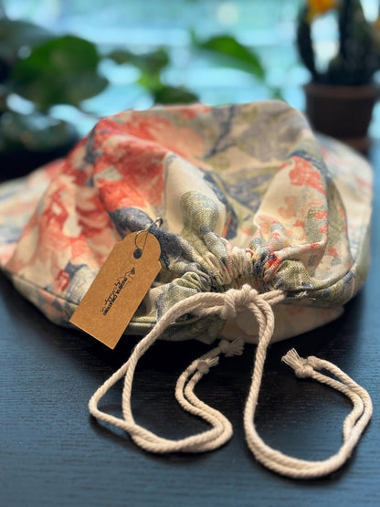 Beeswax Coated Linen Bread Bag for Sourdough, Reusable Food Storage Bag for Homemade Loaves and Artisan Bread