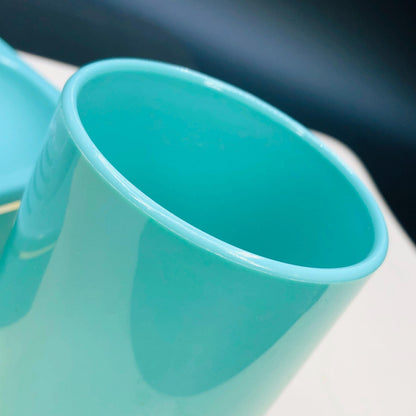 Authentic 1980s Turquoise Bathroom Set, Retro Mod Plastic Soap Dish & Cup, Kitsch 80s Pastel Bath Decor, Rare Collectible Piece